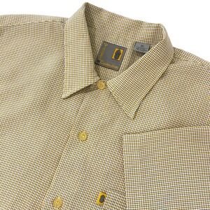 Pineapple Connection Mens Shirt XL Yellow Check Short Sleeve Button Up Casual